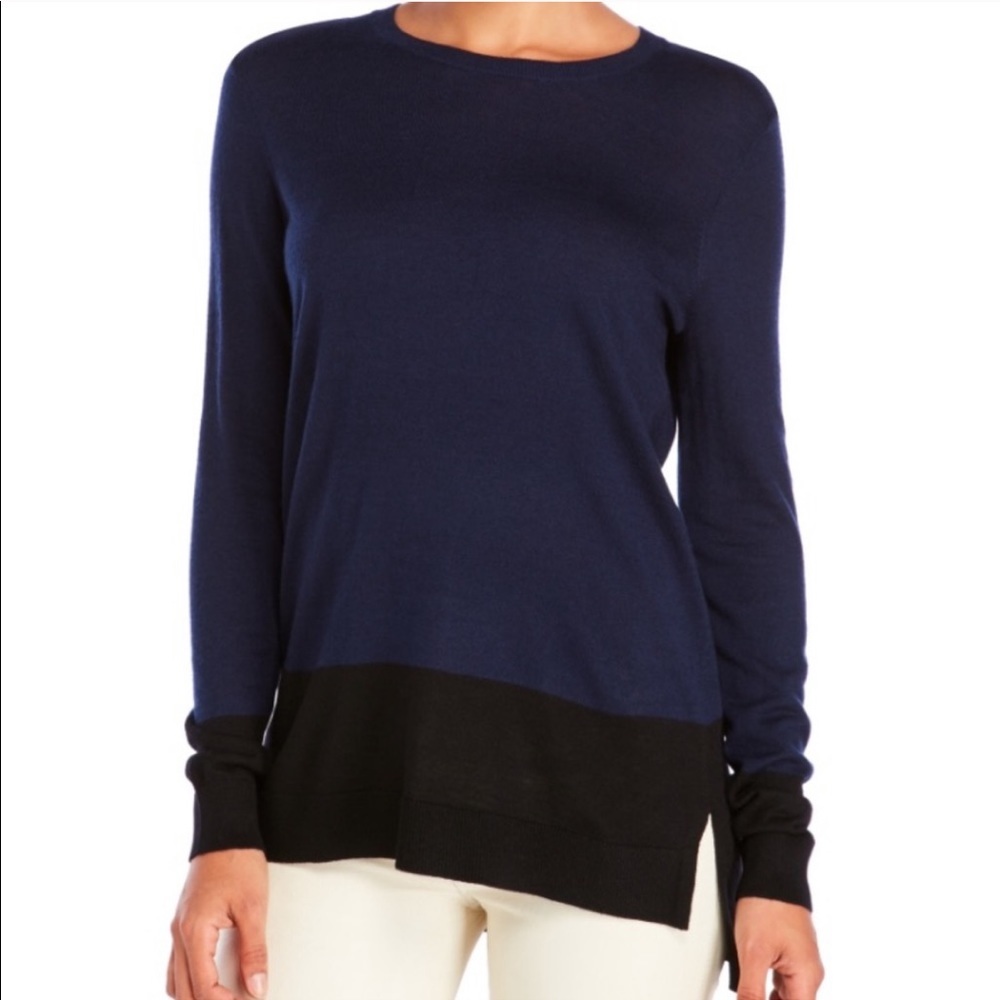 NEW • Vince • Colorblock Sweater Navy Blue Small